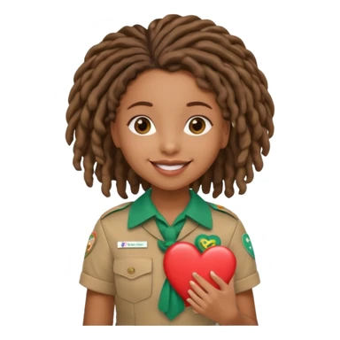 Girl Scouts African American girl with locs heart  sticker