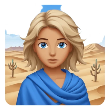 blue eyed desert woman in cloth sticker