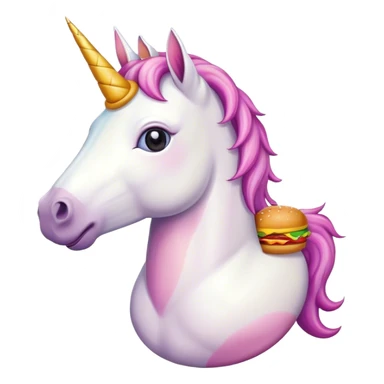 unicorn with a hamburger  sticker