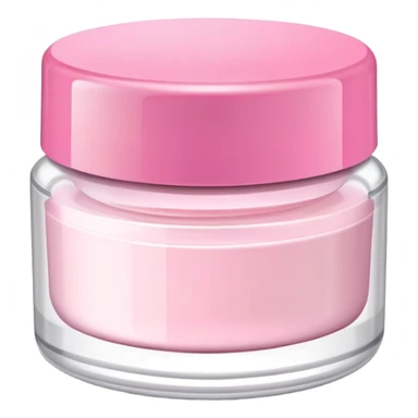 clear moisturizer container with pink lid and label  sticker
