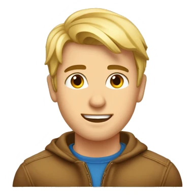 Jeune homme peau légèrement bronzée Beau gosse cheveux courts blond sticker