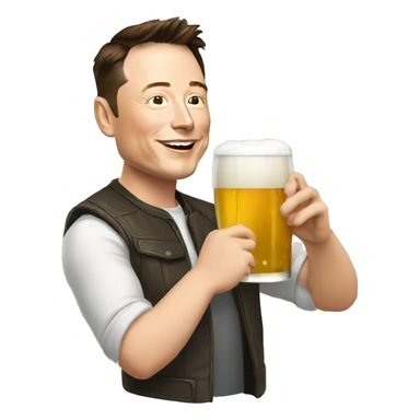 Elon musk drinking beer sticker