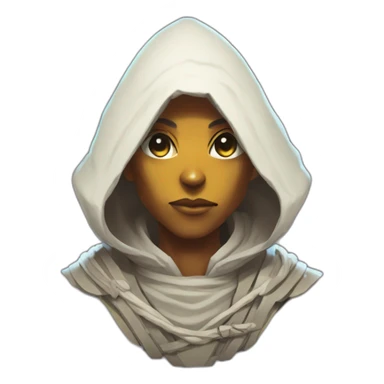 alien monk futuristic roguelike rpg style inspired by slay thee spire sticker