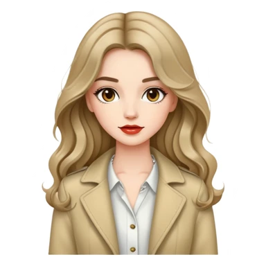 Fashionable girl with stylish outfit and long slightly wavy hair sticker