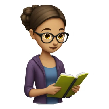 Girl reading kindle sticker