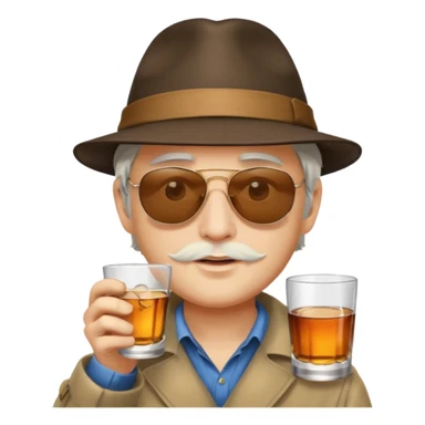 Merlin drinking whisky in the beach sticker