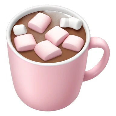 Light Pink mug of hot chocolate with marshmallows  sticker