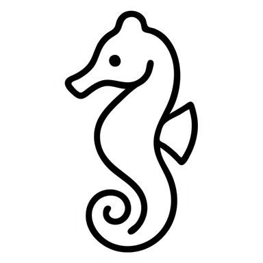 outlined seahorse icon sticker