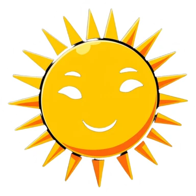 vibrant sun with rays sticker