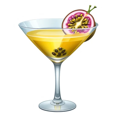 Martini glass with passionfruit top view sticker