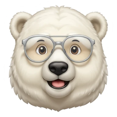polar bear wear glasses sticker