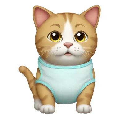 cat in diapers sticker