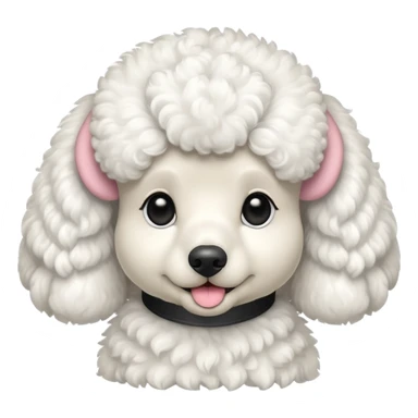 Perro french poodle mini blanco con Alas sticker