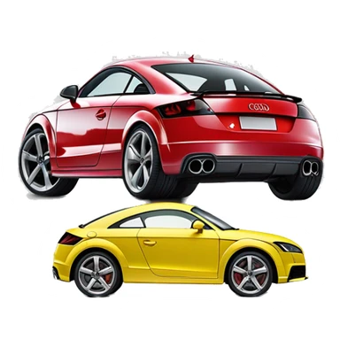 Stwórz emotikone chmury w audi TT - chmura to jest osoba która ma byc tak gruba ze nie moze sie zmiescic do tego audi TT sticker
