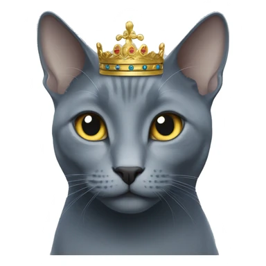 Russian blue queen cat sticker