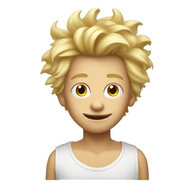 Blonde boy with crazy hair sticker