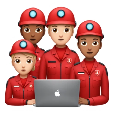 AI Agent red team looking at the laptop facing right very focused trying to come up attacks to stress test the system and find loopholes

 sticker