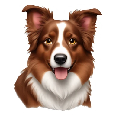 Red Australian shepherd with pointy ears sticker