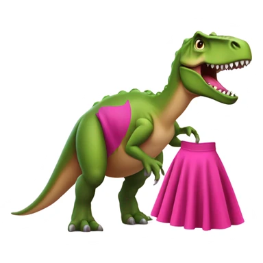 dinosaur wearing hot pink skirt sticker