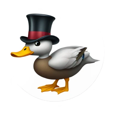 duck with tophat and monocle  sticker