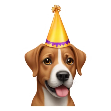 Dog with party hat sticker
