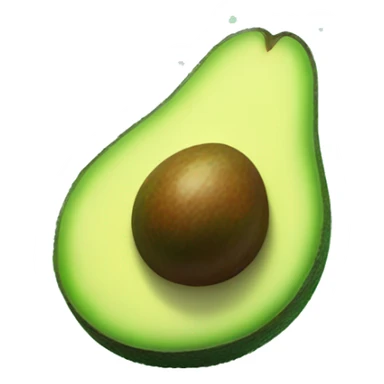 A glowing, sliced avocado with a sparkling seed, surrounded by soft, floating lime slices and small, glowing particles.

 sticker