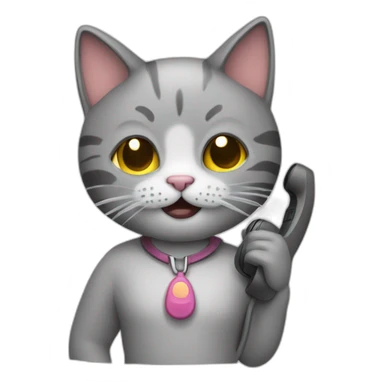 Cat calling phone sticker