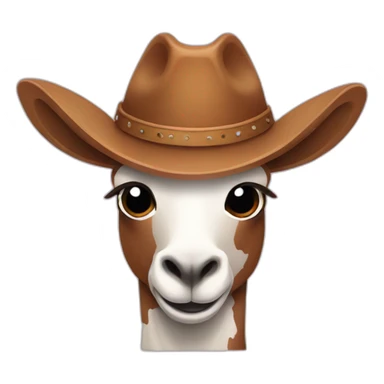 cow boy llama sticker