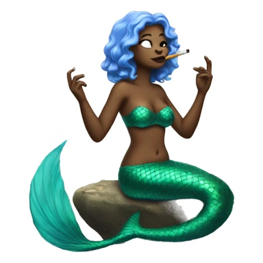 mermaid smoking sticker