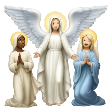 The Annunciation, the white Virgin Mary and the white angel sticker