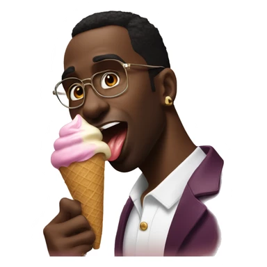 P Diddy licking ice cream sticker