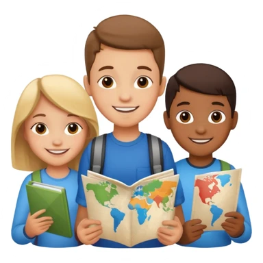 Kids Holding Maps sticker