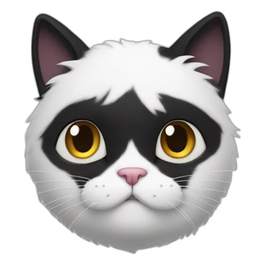 black cat with white fur on its chest sticker