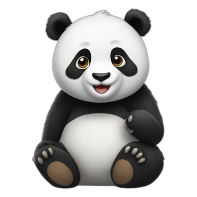 Panda with momey sticker