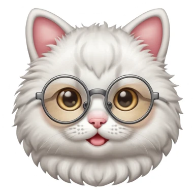 baby Cat with round glasses sticker