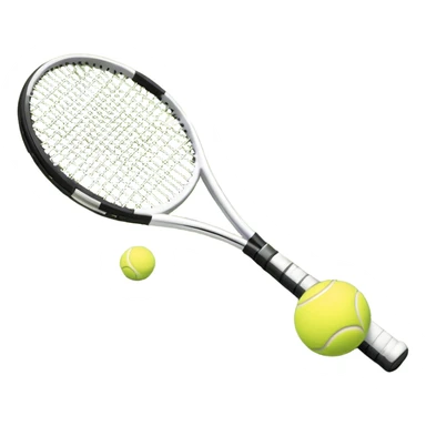 A tennis racket and ball on a grass or hardcourt surface, symbolizing the sport. The racket has a sleek design with tightly strung strings, while the bright tennis ball rests nearby, capturing the essence of precision, agility, and competition. sticker
