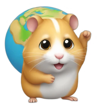 hamster with a cartoon styled map in his hand sticker