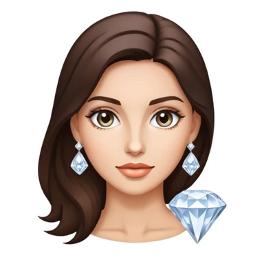Brunette with diamond sticker