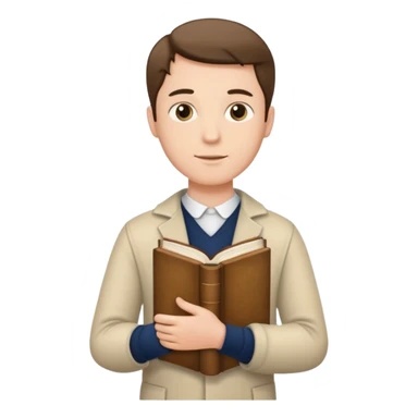 man holding a history book, different pose sticker