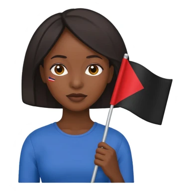 flat Flag holder black woman sticker