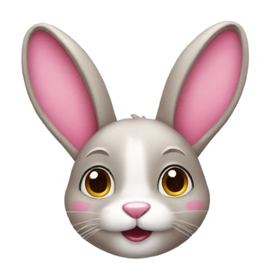 A rabbit with pink emojis sticker