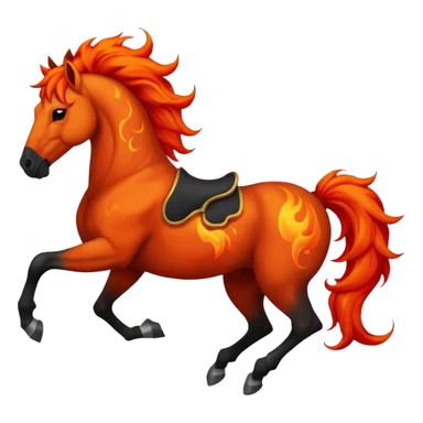 red fire horse with front leg upside  sticker