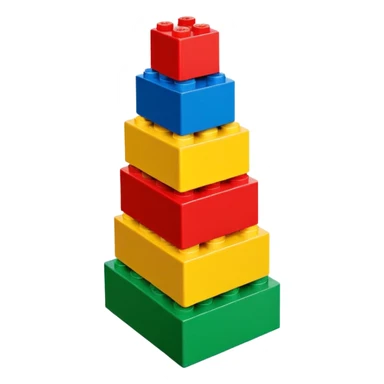 6 to 7 stacked lego blocks, various colors, bright and clear shapes sticker