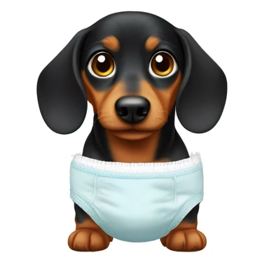 daschund in diaper sticker