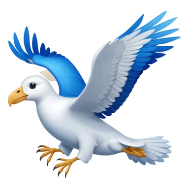 Albatross flying blue instead of black wings sticker
