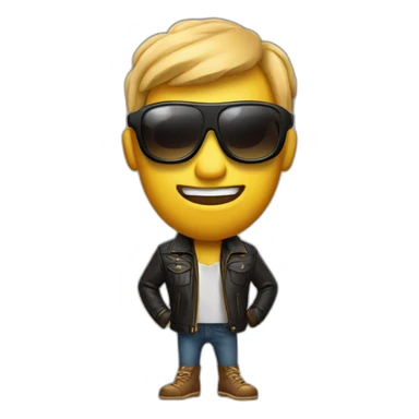 a living peanut with a leather jacket and sunglasses sticker