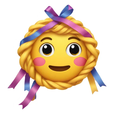 A cute emoji with many ribbons sticker