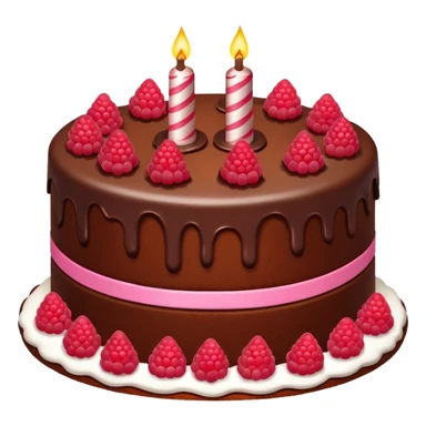 Chocolate Birthday Cake with raspberries sticker