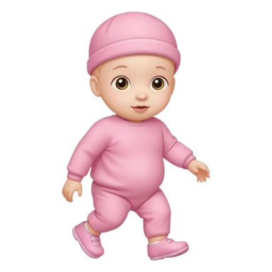 pink baby walking sticker