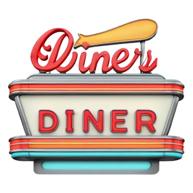 50's diner sign  sticker